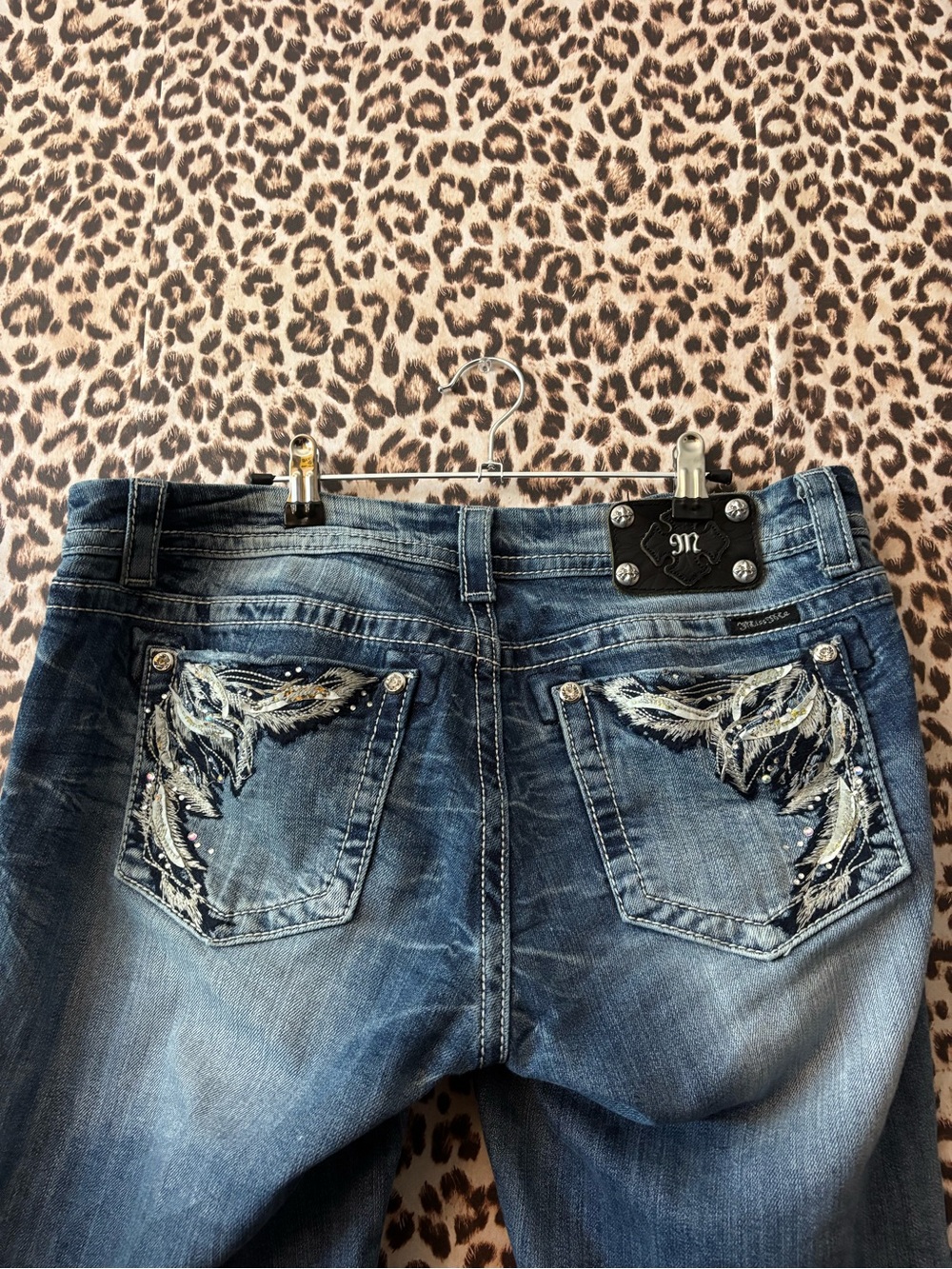 Miss Me Women's Blue Embroidered Boot Cut Jeans